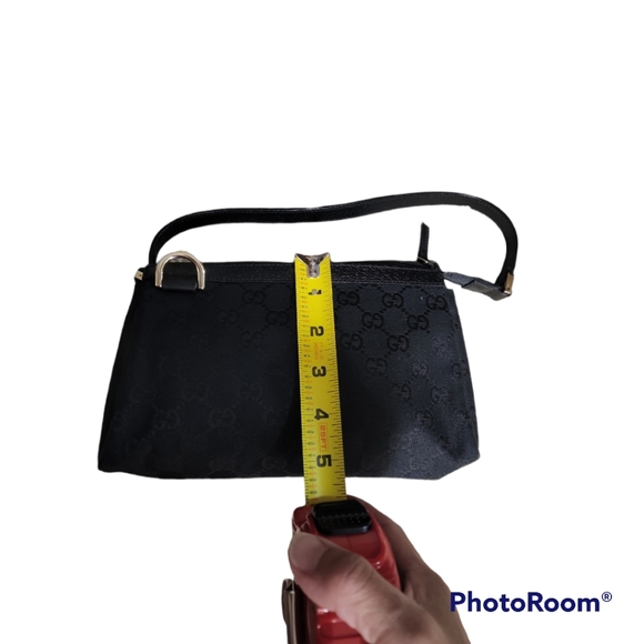 Gucci Black GG Canvas and Leather D Ring Abbey Pochette - Picture 8 of 14